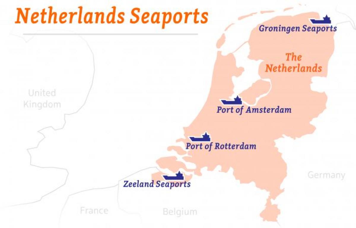 Nizozemsko porty mapě