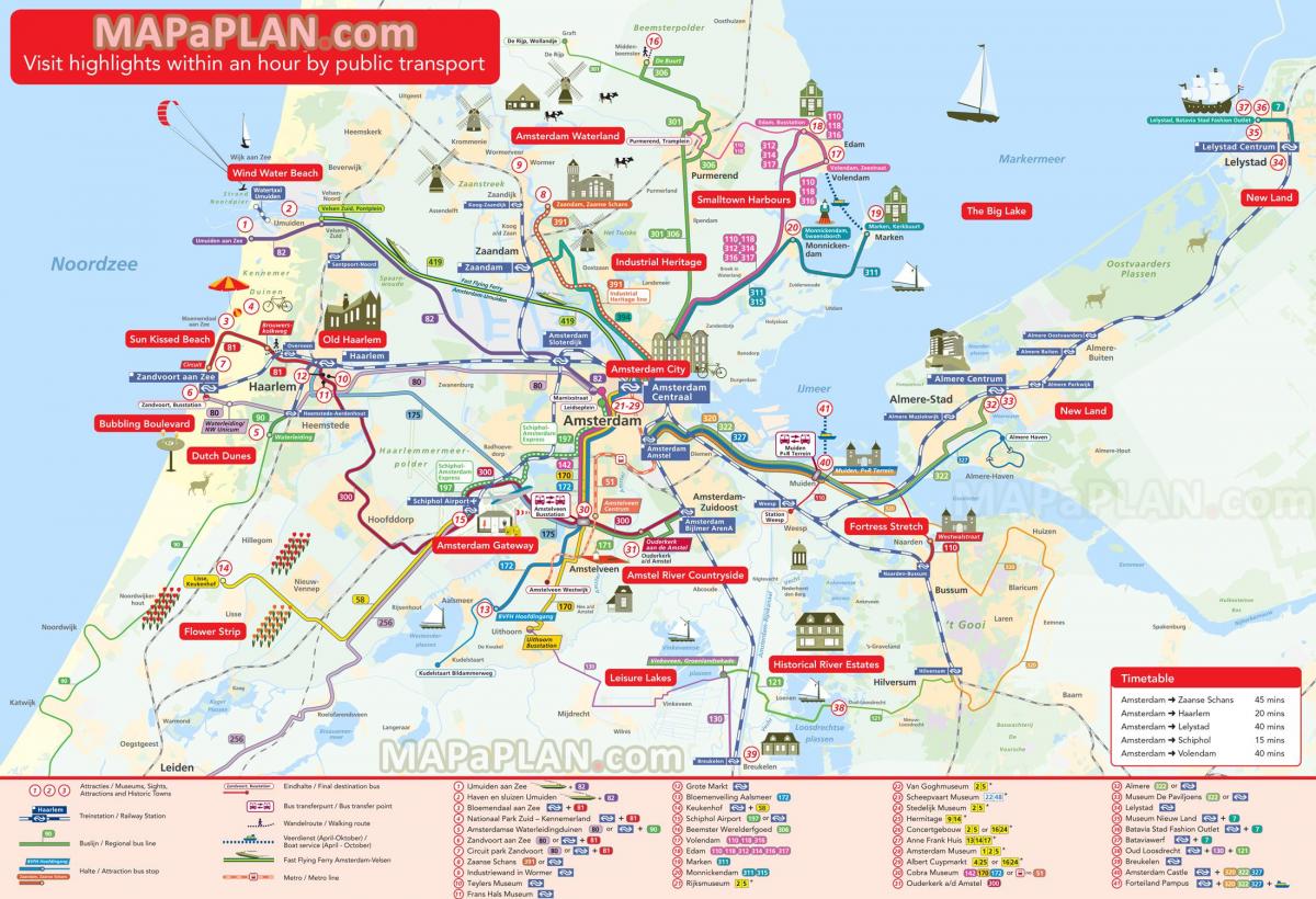 Holland turistická mapa