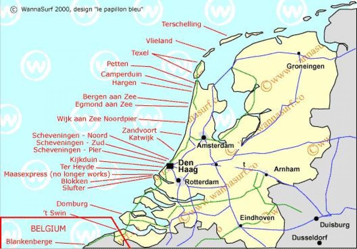 Holland beach mapě