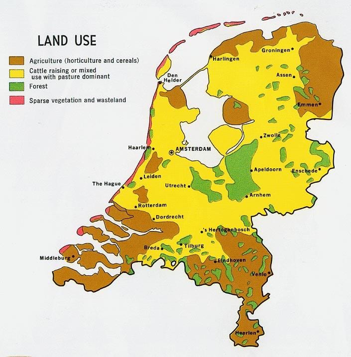 mapa Nizozemsko lesy