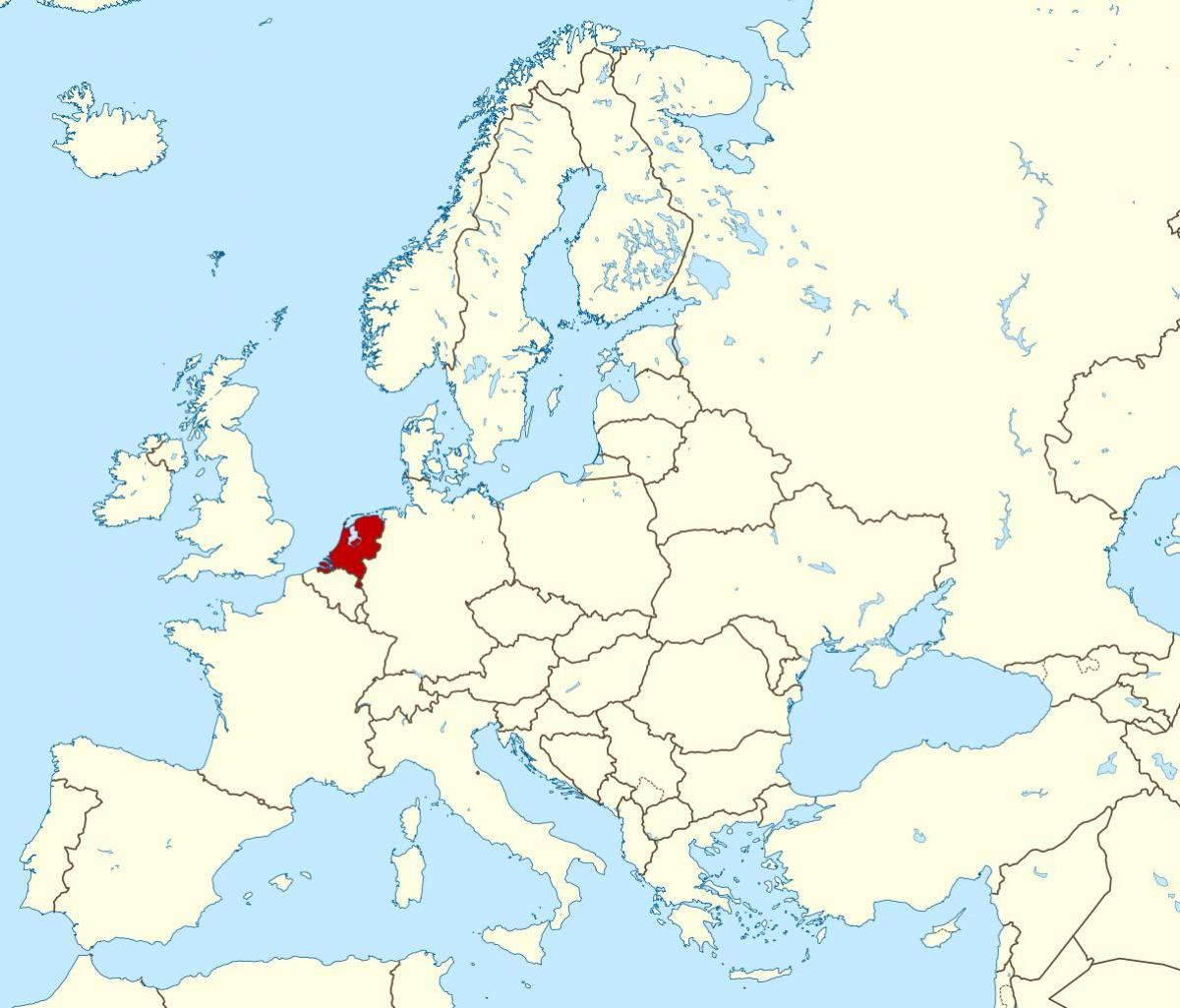 mapa Evropy Nizozemsko