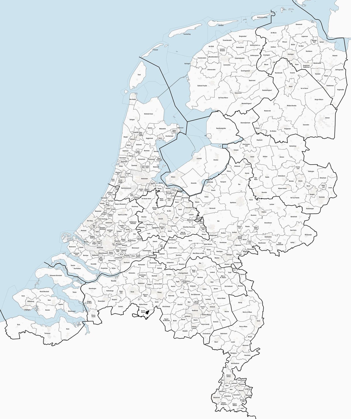 Holland obcí mapě