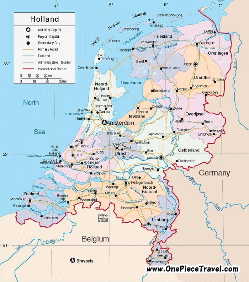 Holland transporty mapě