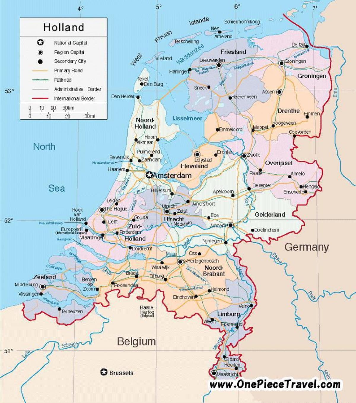 Holland transporty mapě
