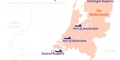 Nizozemsko porty mapě