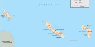 Mapa Nizozemské Antily