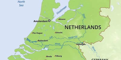 Holland geografie mapě