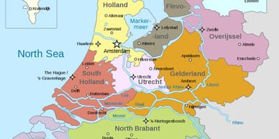 Mapa Nizozemsko regionů